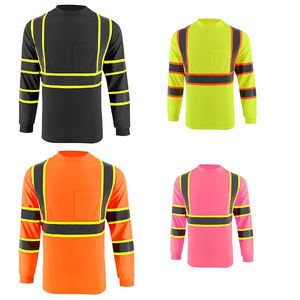 Dri Fit T-shirt de sécurité rose à manches longues pêcheur violet haute visibilité chemises noires pour hommes chemise très visible réflecteur - Product Image 1