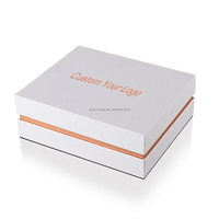 Boîte cadeau en carton rigide blanc de luxe avec couvercle amovible, emballage cosmétique personnalisé avec logo