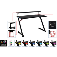 Meubles de maison modernes de haute qualité, lumières LED RGB, table de jeu pour ordinateur, bureau d'ordinateur, bureau de jeu