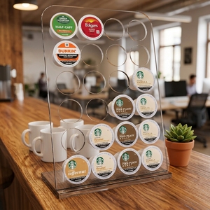 <span class=keywords><strong>Support</strong></span> de rangement en acrylique écologique pour capsules de café, organisateur de comptoir pour dosettes K-Cup, vente en gros - Product Image 1
