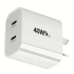 Dual <b>USB</b> Charger 40w Quick Charge High Speed <b>Type</b> <b>C</b> Charger BOX <b>USB</b>-<b>C</b> Power Adapter Smart Phone Charger - Product Image 4
