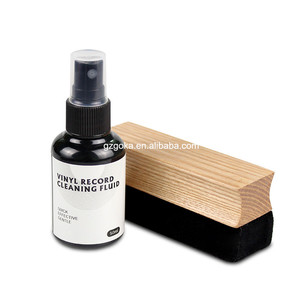 Kit de nettoyage pour disques vinyles en bois et velours, brosse de nettoyage avec liquide 50 ml pour disques vinyles - Vente chaude - Product Image 1