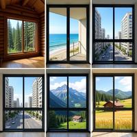 Ventana Corredera de Vidrio con Diseño Deslizante Resistente, Adecuada para Apartamentos, Vidrio Insonorizado