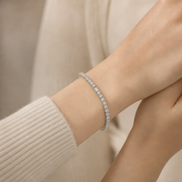 Bracelet tennis en diamant rond de 4 carats, taille ronde, à quatre griffes, cultivé en laboratoire, en or blanc massif 18 carats, 7,5 pouces, fabrication de bijoux en gros