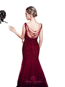 Abito da ballo <span class=keywords><strong>Sexy</strong></span> 2024 collo basso abito da sera con perline a trapezio lungo aperto dietro <span class=keywords><strong>rete</strong></span> di lusso abito da ballo di fine anno Robe de Soiree PE23 - Product Image 6