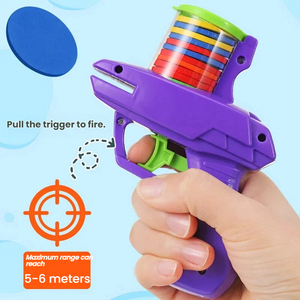 Vente en gros de jeux interactifs <span class=keywords><strong>d</strong></span>'<span class=keywords><strong>extérieur</strong></span> pour enfants, pistolets en mousse EVA, lanceurs de soucoupes volantes, jouets en plastique, mini lanceurs de soucoupes volantes, pistolets à balles souples - Product Image 2