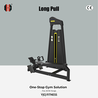 Appareil de musculation pour le dos à double plateforme de pieds, avec poignées à prise serrée, en acier, gain de place, pour salle de sport commerciale, machine à traction longue