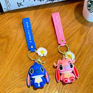 Nhà Máy Bán Buôn Dễ Thương 3D Nhựa Phim Hoạt Hình Nhân Vật Dây Keychain Tùy Chỉnh Kawaii Anime Mềm PVC Cao Su Móc Chìa Khóa Vòng