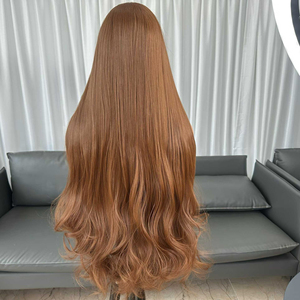 Parrucche Premium in Fibra Resistente al Calore 6*13 HD con Pizzo Trasparente, Onda Morbida Sintetica Color Rame per Donne di Colore, Vendita all'Ingrosso - Product Image 2