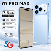 Teléfono I17 Pro Max con Batería de Gran Capacidad, Pantalla de 7.3 Pulgadas, Cámara de 108MP, Deca Core, Smartphone LTE de 16GB+1TB