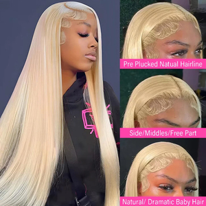 Perruque en cheveux vierges brésiliens Remy 613, longue, blonde, HD transparente, avec baby hair, pour femmes, densité 150%, vente en gros - Product Image 5