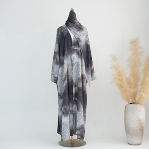 2026 New <strong>Abaya</strong> Summer Collection Muslim Women Marble Print <strong>Open</strong> <strong>Abaya</strong> Dress With Hijab Dubai <strong>Abaya</strong> Wholesale - Product Image 6