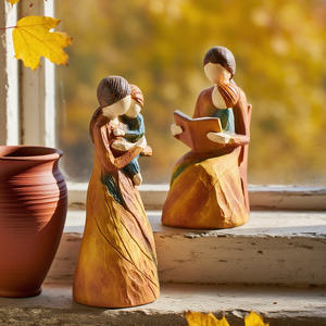 Figurine d'ange créative en résine imitation bois, sculpture artisanale, ornement de <span class=keywords><strong>bureau</strong></span>, <span class=keywords><strong>décoration</strong></span> de la maison, <span class=keywords><strong>décoration</strong></span> de table de salon, cadeaux d'art - Product Image 1