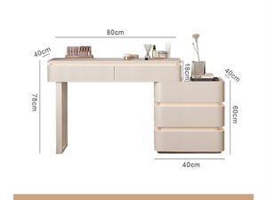 Bàn trang điểm gỗ, thiết kế bàn trang điểm hiện đại màu trắng có gương và ngăn kéo, bộ bàn trang điểm - Product Image 5