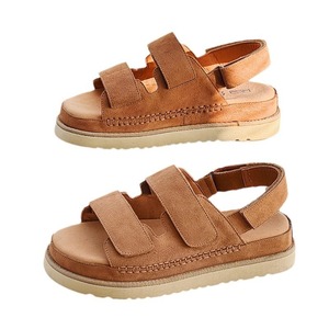 High-quality genuine <b>leather</b> sandals original design <b>men</b> women exclusive couples summer beach shoes thick soles worn outside - Product Image 5