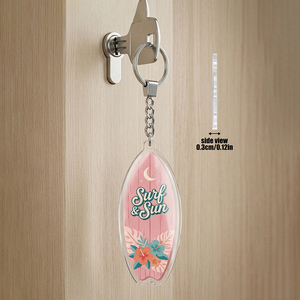 Porte-clés en plastique série Spot Surfboard, impression UV, design de dessin animé, léger, souvenir de plage d'été, cadeau, vente en gros - Product Image 2