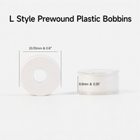 144 bobines de fil blanc pré-enroulé de type L (SA155) avec côté en plastique pour broderie commerciale et domestique