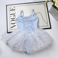 Offres Spéciales populaire bonne qualité jolies filles enfants danse Performance bleu maille polyester ballet tutu robe