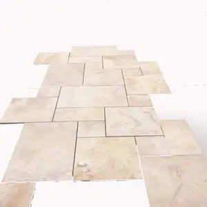 Chinese White Beige Limestone Chsap Pavers Stepping Kerb Curb Stones for Paving the Garden Yard Cobblestones