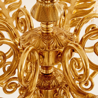 Lustre créatif en laiton français en forme de feuille de palmier pour chambre à coucher, salle à manger, salon, lustre en cuivre