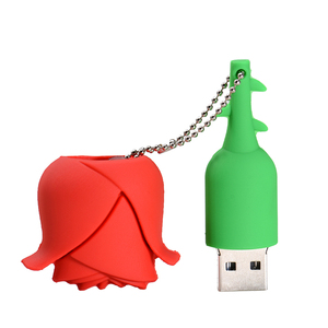 Miễn phí Móc Chìa Khóa Pendrive phim hoạt hình hoa hồng đỏ <span class=keywords><strong>USB</strong></span> <span class=keywords><strong>Flash</strong></span> Ổ đĩa 128GB Màu Hồng Memory Stick 64GB Món quà sáng tạo cho trẻ em Pen Drive 32GB - Product Image 4