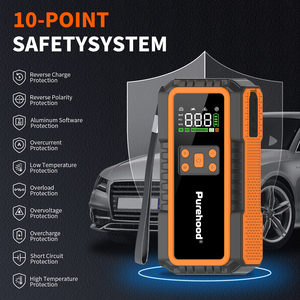 Arrancador de Baterías 4 en 1 Purehood P60 de 27000 mAh, Bomba de Aire de 150 PSI, Pinzas Inteligentes de 6000 A, Tipo C, para Autos y Camionetas de Gasolina y Diésel - Product Image 2