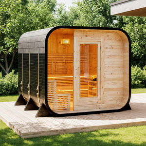 Sauna Exterior de Madera de Hemlock para 6-8 Personas, Diseño Nuevo, Sauna Tradicional de Leña - Product Image 1