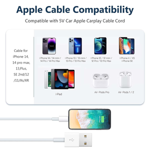 Cable Carplay para Auto, Cable USB-A a USB-C para iPhone 15, 15 Pro Max, 15 Plus, iPad Pro 12.9/11, iPad 10.ª Generación, iPad - Product Image 3