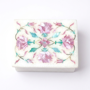 High-Demand Stonecrafts International Decorative Rectangle Mother Pearl Jewelry <b>Box</b> 10x7.5cm for Adult Valentine's Day Gifting - Product Image 1
