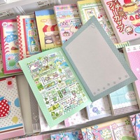 Carnet A6 Kawaii Mignon à Couverture Souple Cousue pour Scrapbooking, Bloc-Notes à Reliure Rétro