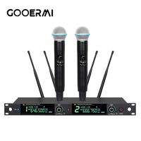 Récepteur de microphone sans fil UHF professionnel PD-228D FM avec verrouillage à une touche, portée de 180 mètres, sorties audio équilibrées et non équilibrées