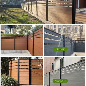Valla de WPC para Exteriores, Valla de Aleación de Aluminio y WPC para Jardín, Impermeable, Anti-UV, Anti-termitas, Valla de WPC Coextruida - Product Image 2