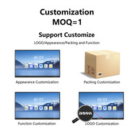 Papan Tulis Interaktif LCD 4K 55-110 Inci, Kekerasan 7H, Sentuh Pena/Jari, Sudut Pandang 178 Derajat, Kecerahan 350cd/m, Kaca Tempered