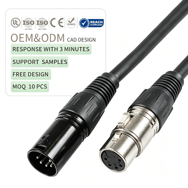 4ft 5 Core 0.3mm *1.2M DMX512 Cable 5 Pin XLR Connector AC 85-265V Input Voltage for Professional Stage Lighting