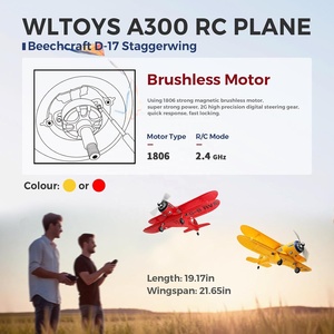 <span class=keywords><strong>Avion</strong></span> RC WLtoys A300 4 canaux Beechcraft <span class=keywords><strong>D</strong></span>-17 avec lumières, moteur brushless 6G/3D, EPP incassable, planeur télécommandé 4CH - Product Image 2