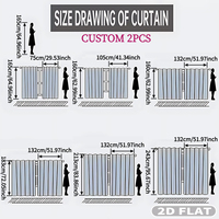 Rideaux transparents imprimés sur mesure (2 pièces) pour la décoration intérieure, personnalisables avec n'importe quel motif - 2 panneaux semi-transparents avec passe-tringle