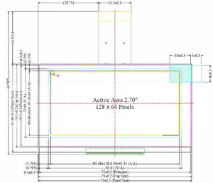 2,7 Zoll 128x64 SSD1325 LY270YT06 16 Graustufen UG-2864ASWDT06 UG-2864ASYDT06 SPI oled Display Panel - Product Image 4