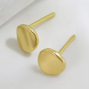 Accessories new products Fashion European 18k Gold Large Earrings Glossy Solid Gold Geometric Chunky Metal Stud Earrings