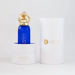 Özel cam şişeler 30ml lüks kraliyet mavi pembe sarı kırmızı Parfum boş parfüm şişesi seyahat sprey parfüm Atomizer ile Bo