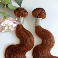 Tissage de cheveux naturels non traités avec couleur 33 #   Cheveux tissés de 26 pouces de long pour femmes