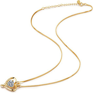 Collar con colgante de corazón para mujer, cadena tipo caja, joyería minimalista de moda, regalo para uso diario - Product Image 4
