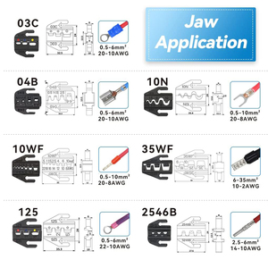 Terminaux thermorétractables pré-isolés, pinces à <span class=keywords><strong>sertir</strong></span> à cliquet pour câblage électrique, 0,5-6 mm, outil de sertissage pour électriciens - Product Image 5