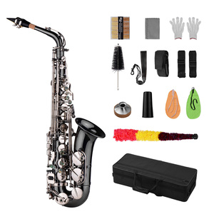 Saxophone alto mi bémol en laiton professionnel <span class=keywords><strong>Sax</strong></span> nickelé <span class=keywords><strong>noir</strong></span> - Product Image 3