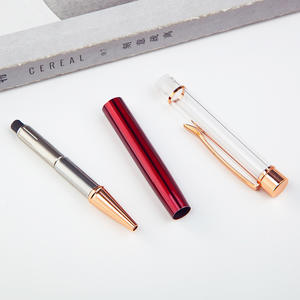 Promosi Jepang gaya olahraga pena Logo kosong mengambang Glitter pulpen Laser ukiran Herbarium desain bunga 0.7mm menulis - Product Image 2