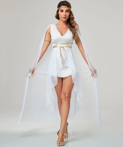 Nuevo negro blanco antiguo mito medieval personaje vestido Halloween ángulo disfraz adulto diosa griega vestido - Product Image 5