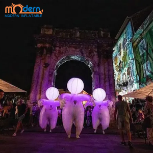 Disfraz Inflable Publicitario de Hombre Gordo Blanco para Desfiles, Marioneta de Cabeza Grande de 3m, Tela Oxford 210D, Ventilador Incorporado, Impresión Digital - Product Image 5