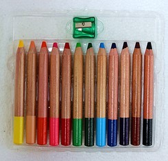 <span class=keywords><strong>Crayons</strong></span> de cire personnalisés Jumbo Woody <span class=keywords><strong>Crayons</strong></span> de cire aiguisés en bois avec brosse Aiguiseur de tube en PVC Motif coloré Boîte de papier emballée - Product Image 6
