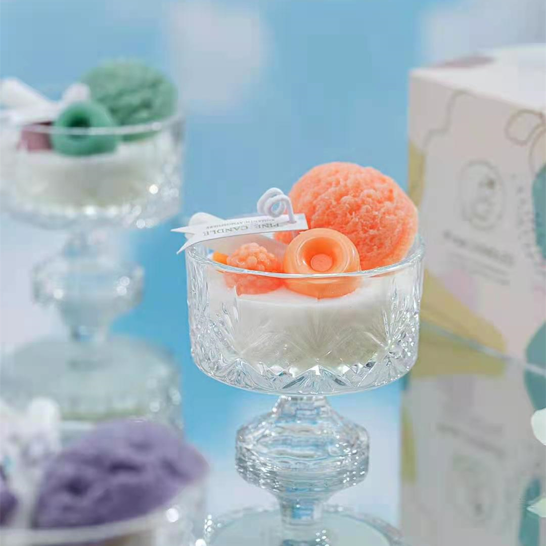 AROMA EV Toptan Ev Dekorasyonu Için Benzersiz Dondurma Kokulu Mum El Yapımı Cam soya mumu Mumlar Yılbaşı Hediyeleri 5