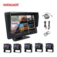 Wemaer, sistema de cámara de marcha atrás de 10 pulgadas, Sensor AHD de imagen, monitoreo de autobuses y camiones, cámara BSD de área ciega de 5 vías para vehículos más grandes