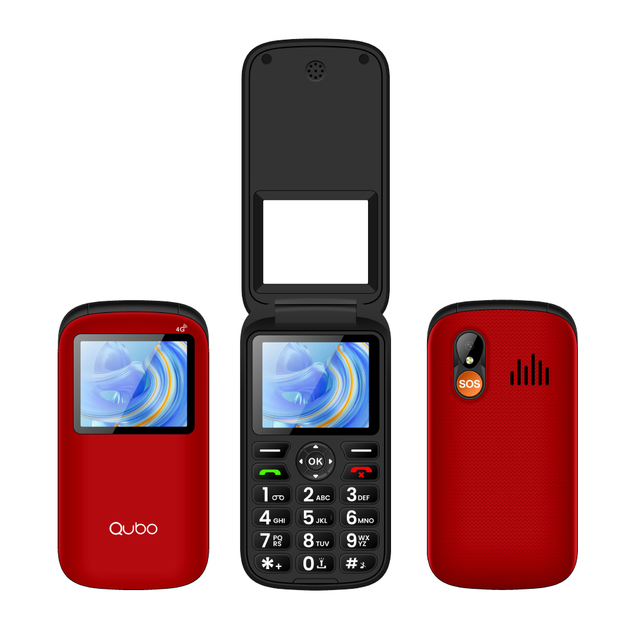 4G Flip Cover Feature Phone 2.0 Inch Screen Big Keypad Senior Type-C Charging Cradle IP54 EU Eco-design German/Spanish Dual SIM